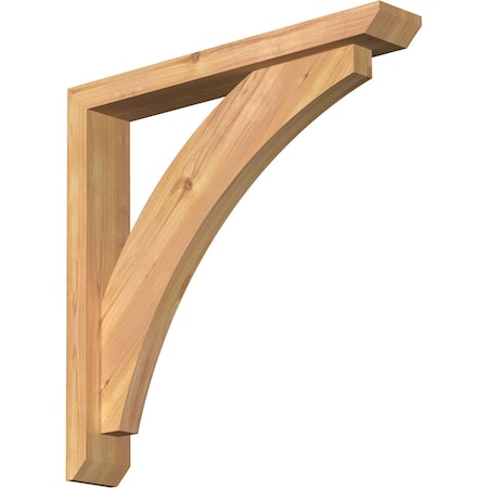 Thorton Slat Smooth Bracket W/ Offset Brace, Western Red Cedar, 3 1/2W X 22D X 22H